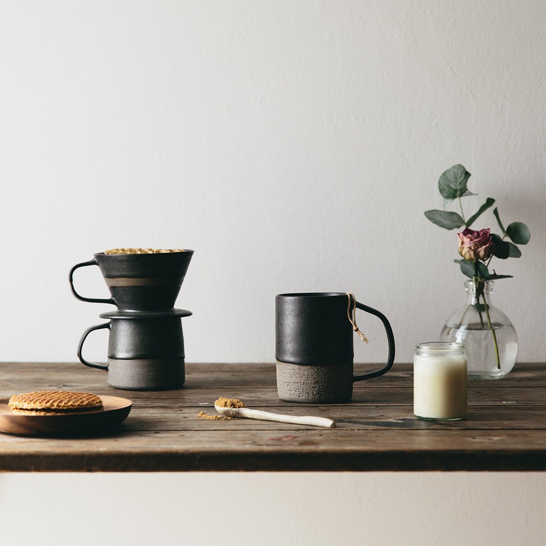 Black Ceramic Mug Large