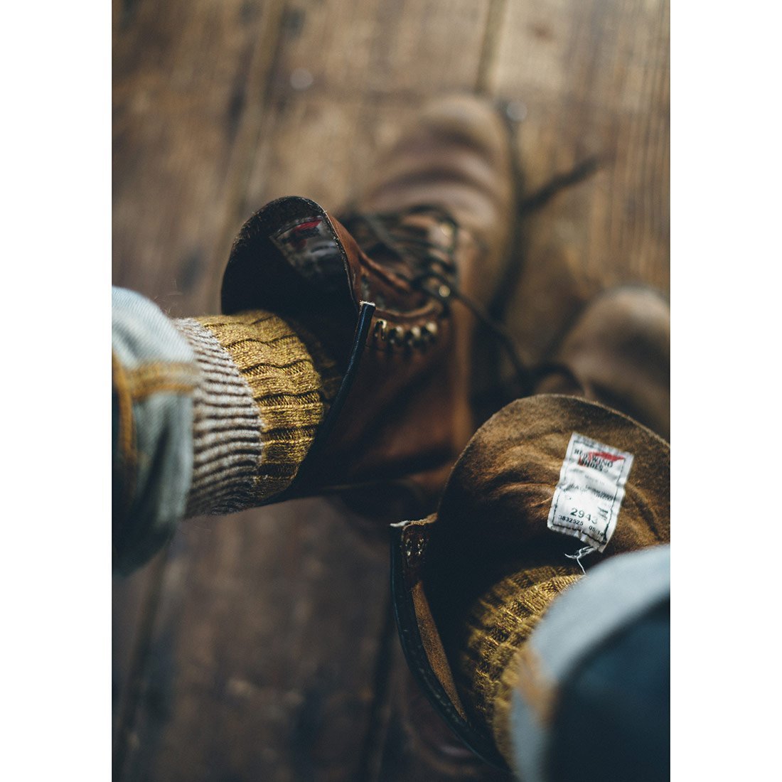 Ochre Colour Block Socks