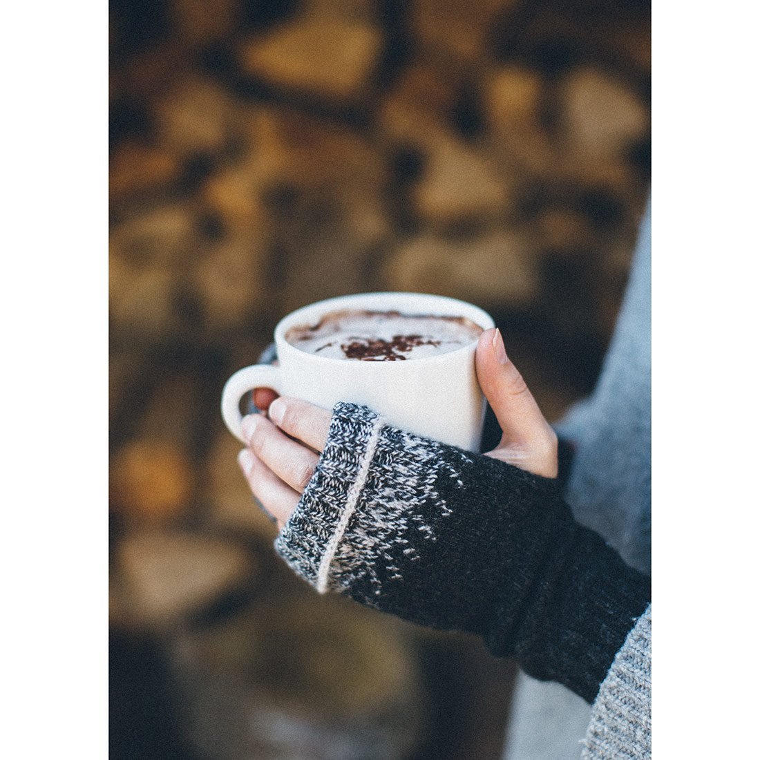 Charcoal Lambswool Wrist Warmers