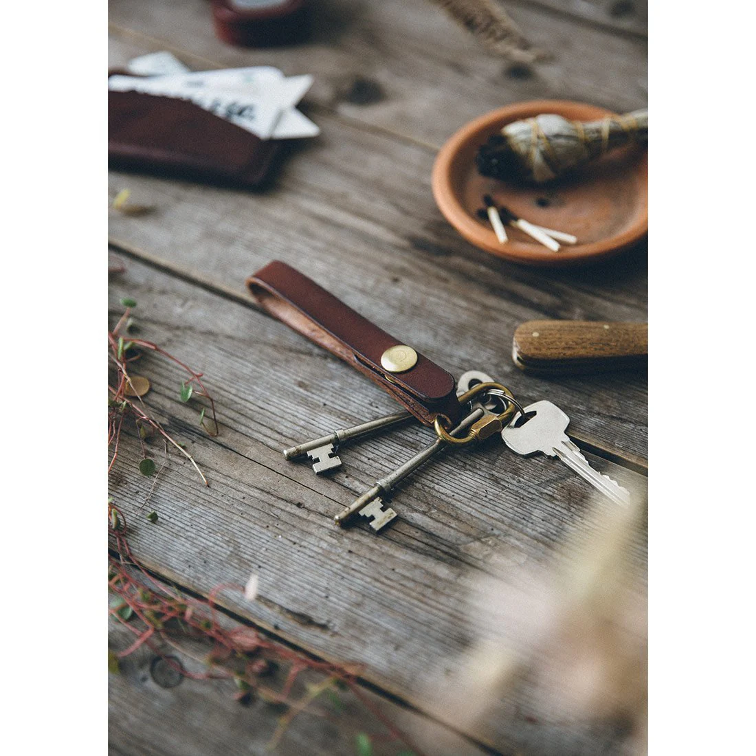 Oak Leather Key Carry